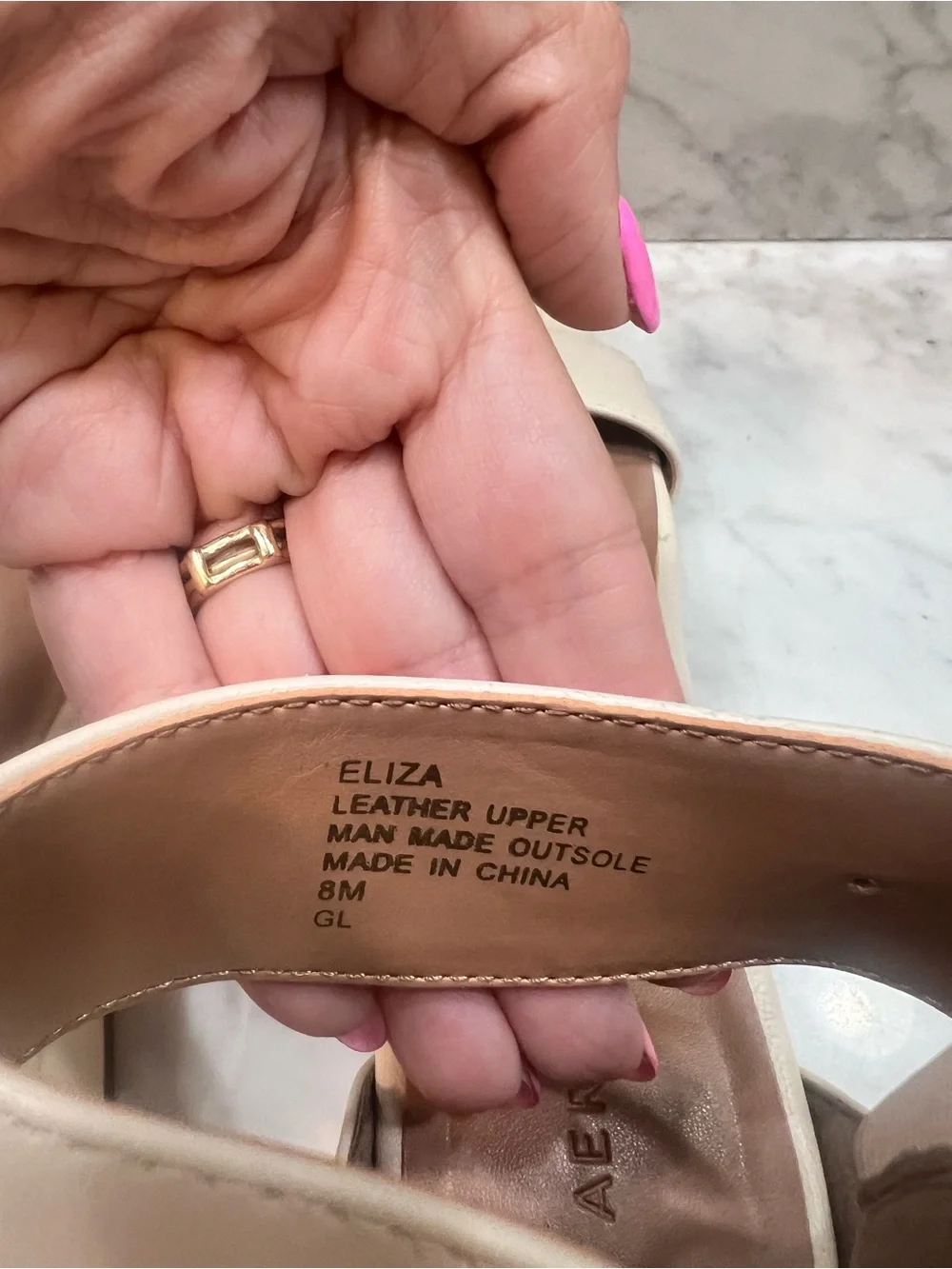 Aerosoles Eliza Women's Cream Block Heel Ankle Strap Sandals